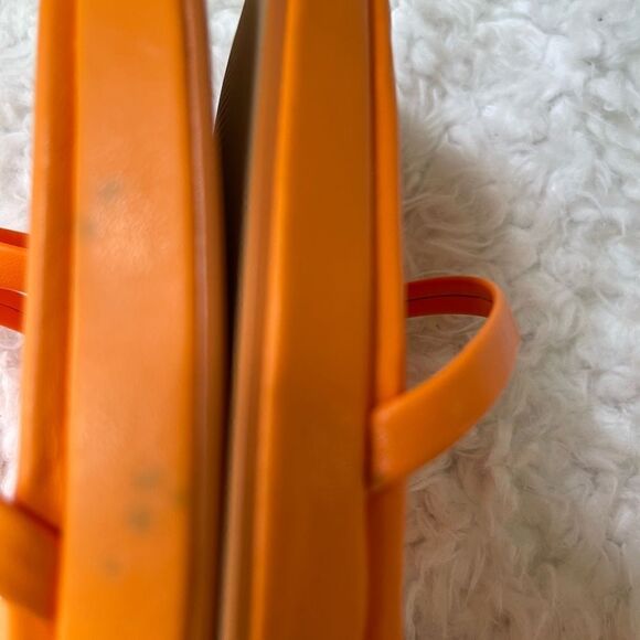 Lemonade Cicely Orange platform square toe strap ankle strap sandals size 10 - Picture 5 of 10